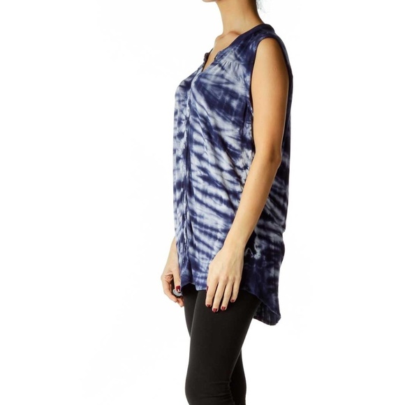 Max Jeans Blue Tie Dye Soft Sleeveless Top - Picture 2 of 4
